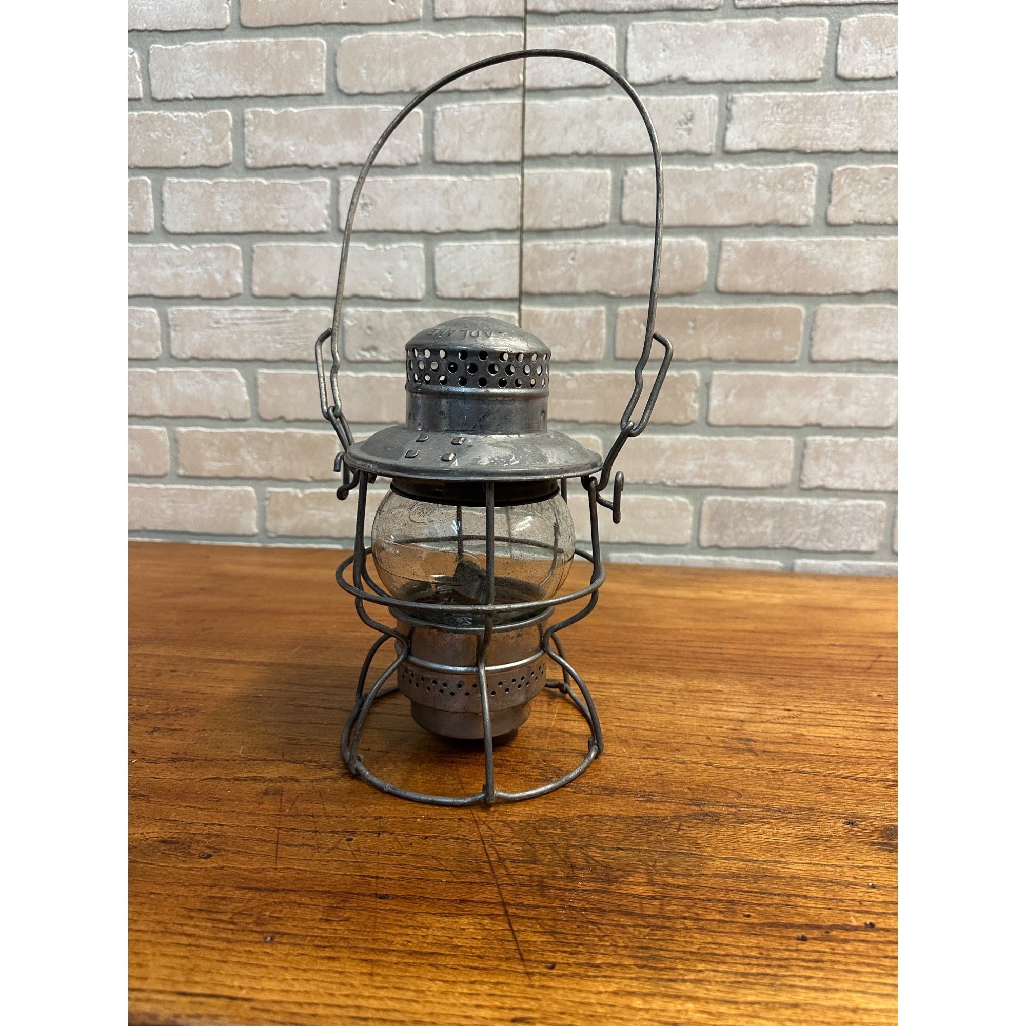Vintage Adlake Chicago Milwaukee & St Paul Railroad Lantern Embossed Stamp
