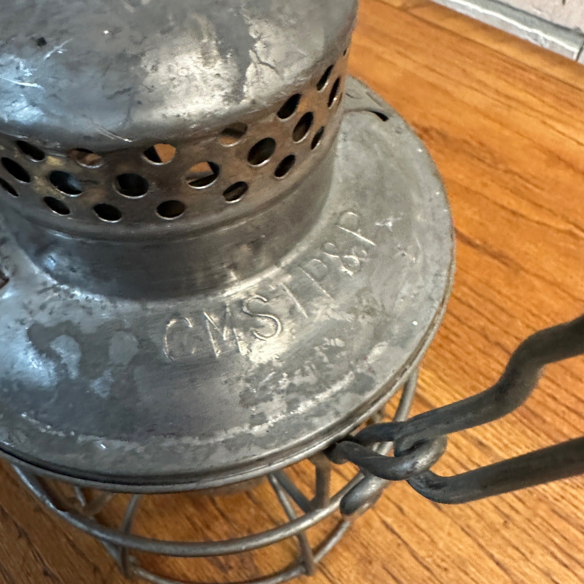 Vintage Adlake Chicago Milwaukee & St Paul Railroad Lantern Embossed Stamp