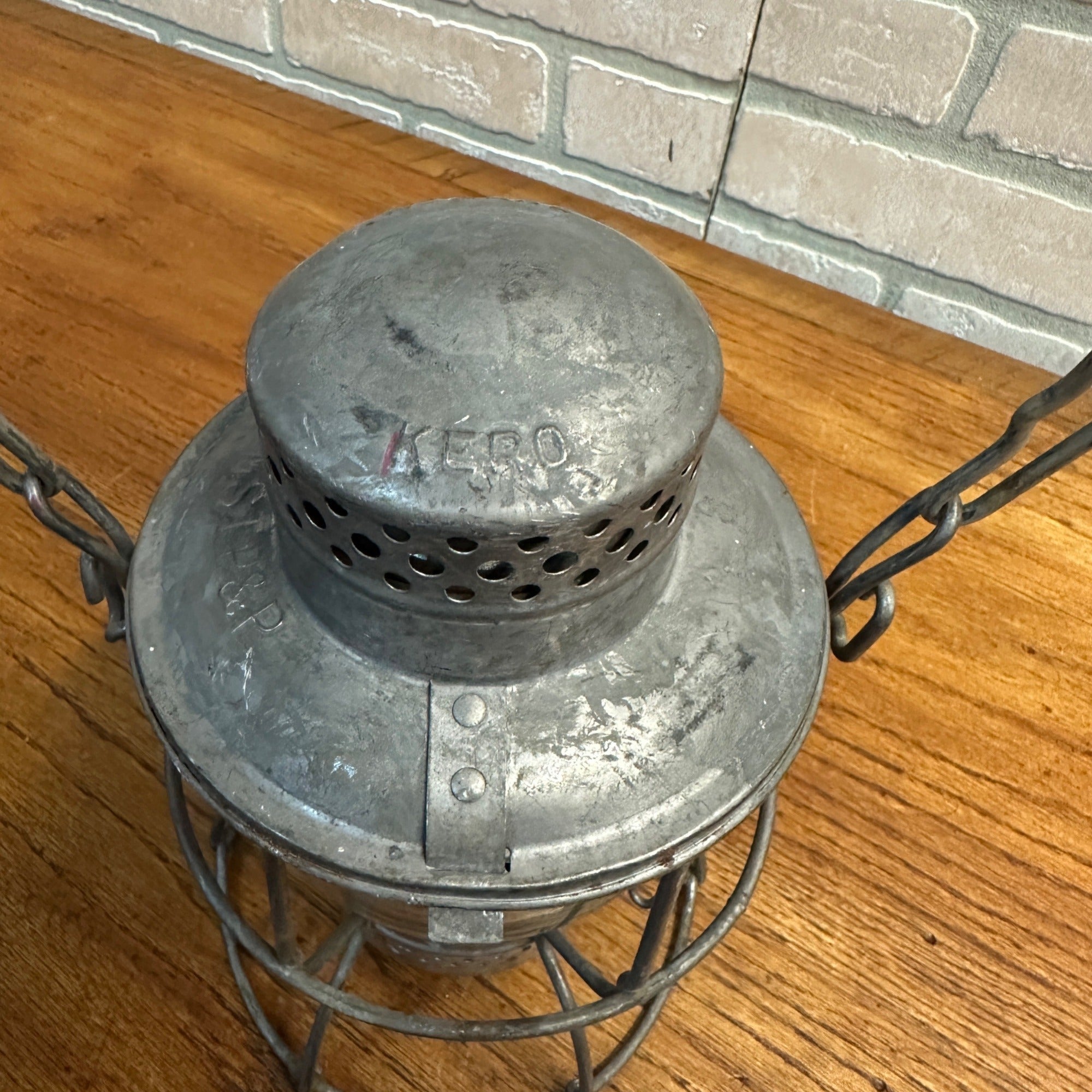 Vintage Adlake Chicago Milwaukee & St Paul Railroad Lantern Embossed Stamp