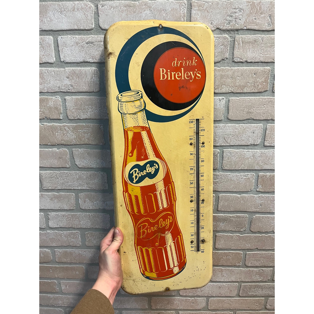 Vintage Drink Bireley's Thermometer Soda Pop Advertising Sign Large 26"