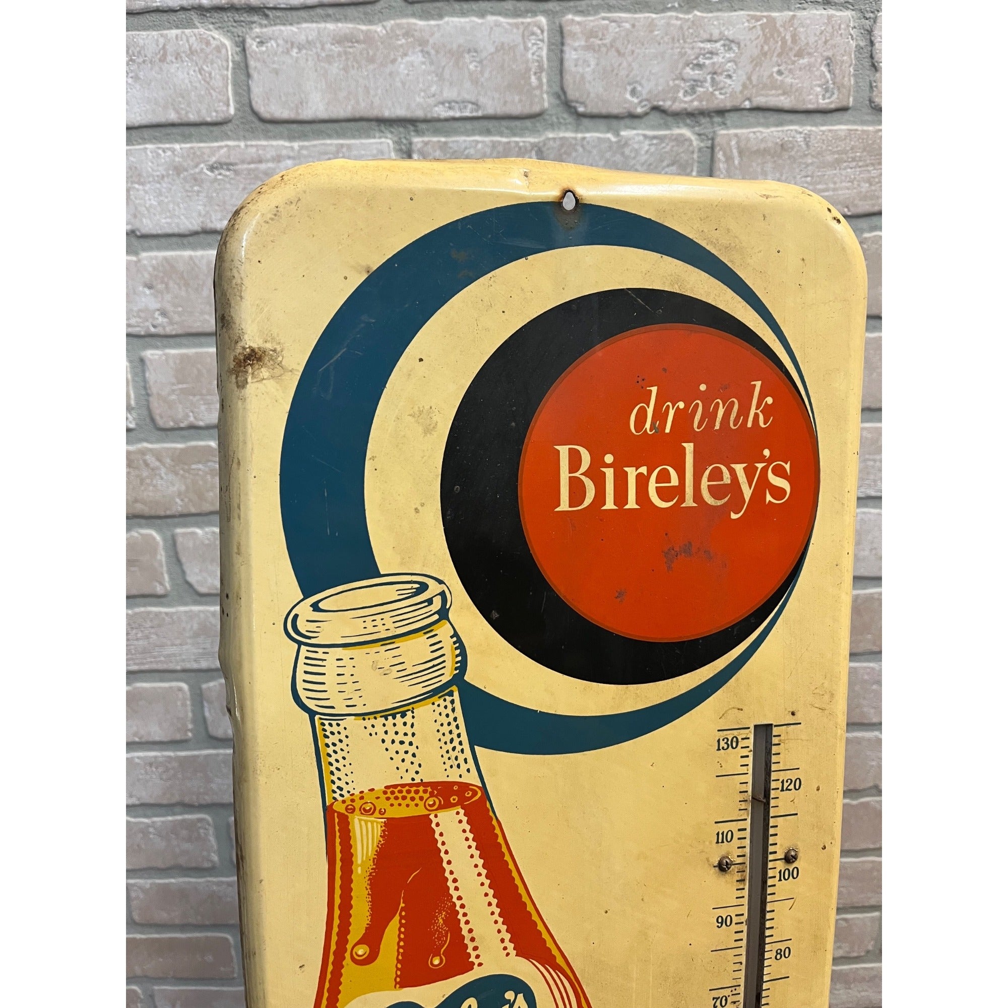 Vintage Drink Bireley's Thermometer Soda Pop Advertising Sign Large 26"