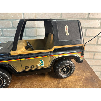 Vintage 1970s Tonka Black & Gold Ford Bronco / Jeep Pressed Steel - Repair / Parts