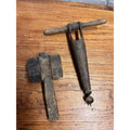 Vintage Pair Wood Barrelmaking Cooper Hand Tools Mallet & Bung Hole Auger Winemaking Primitive