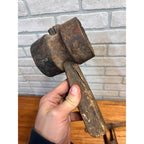 Vintage Pair Wood Barrelmaking Cooper Hand Tools Mallet & Bung Hole Auger Winemaking Primitive
