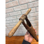 Vintage Pair Wood Barrelmaking Cooper Hand Tools Mallet & Bung Hole Auger Winemaking Primitive