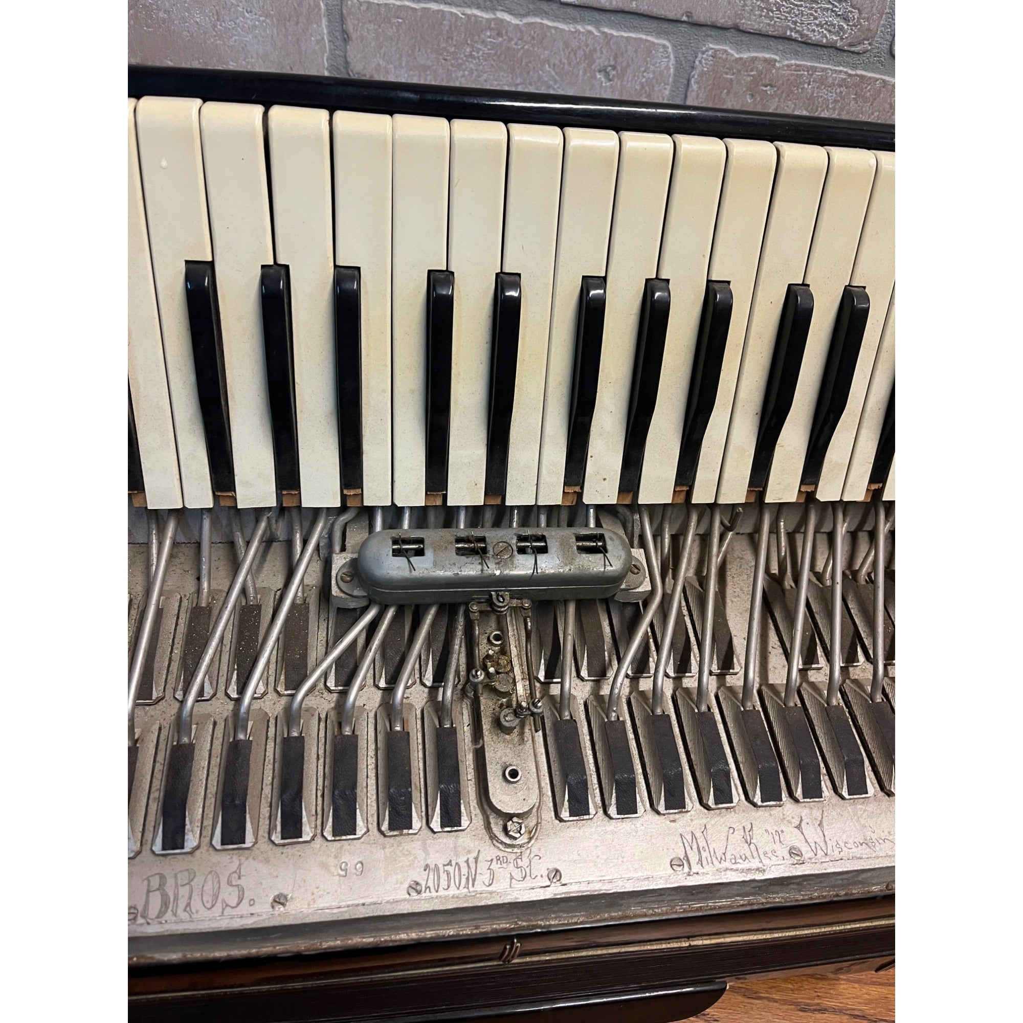 Vintage Piano Key Accordion Musical Instrument Patti Bros Milwaukee Wis