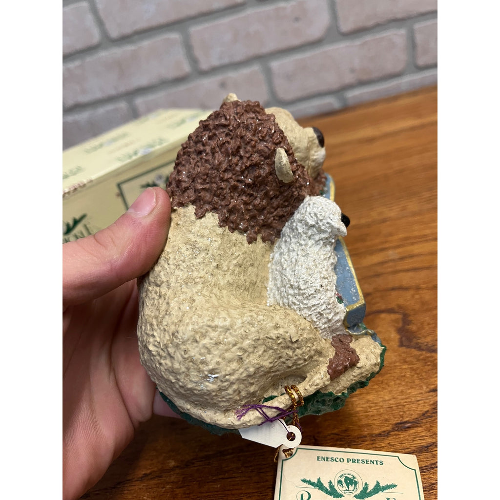 1998 Enesco Linda Baldwin Belsnickle Millennium Lion Lamb Peace Figure Nativity