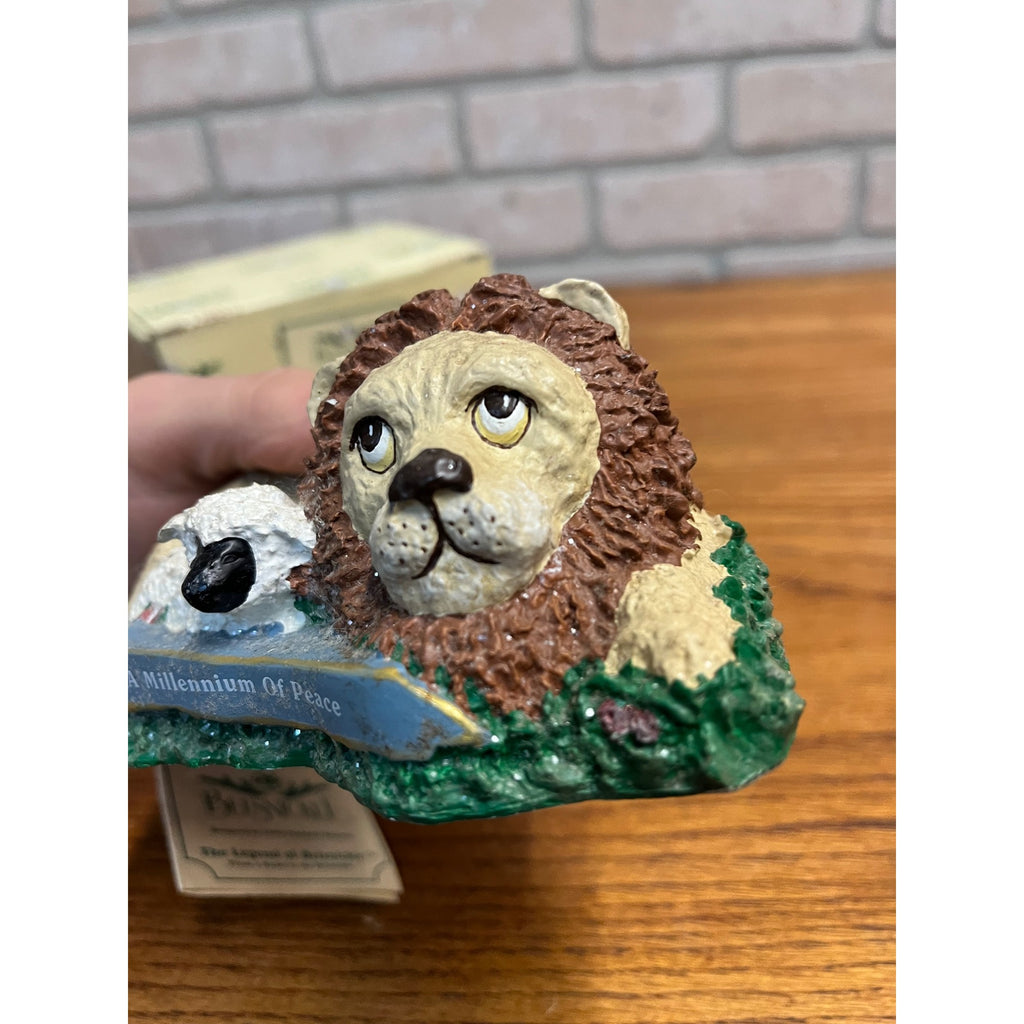 1998 Enesco Linda Baldwin Belsnickle Millennium Lion Lamb Peace Figure Nativity