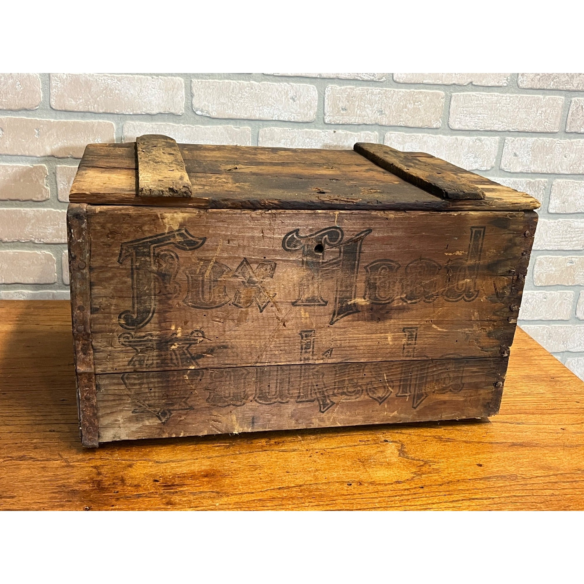 Pre Prohibition Fox Head Beer Waukesha Wisconsin Wood Bottle Crate