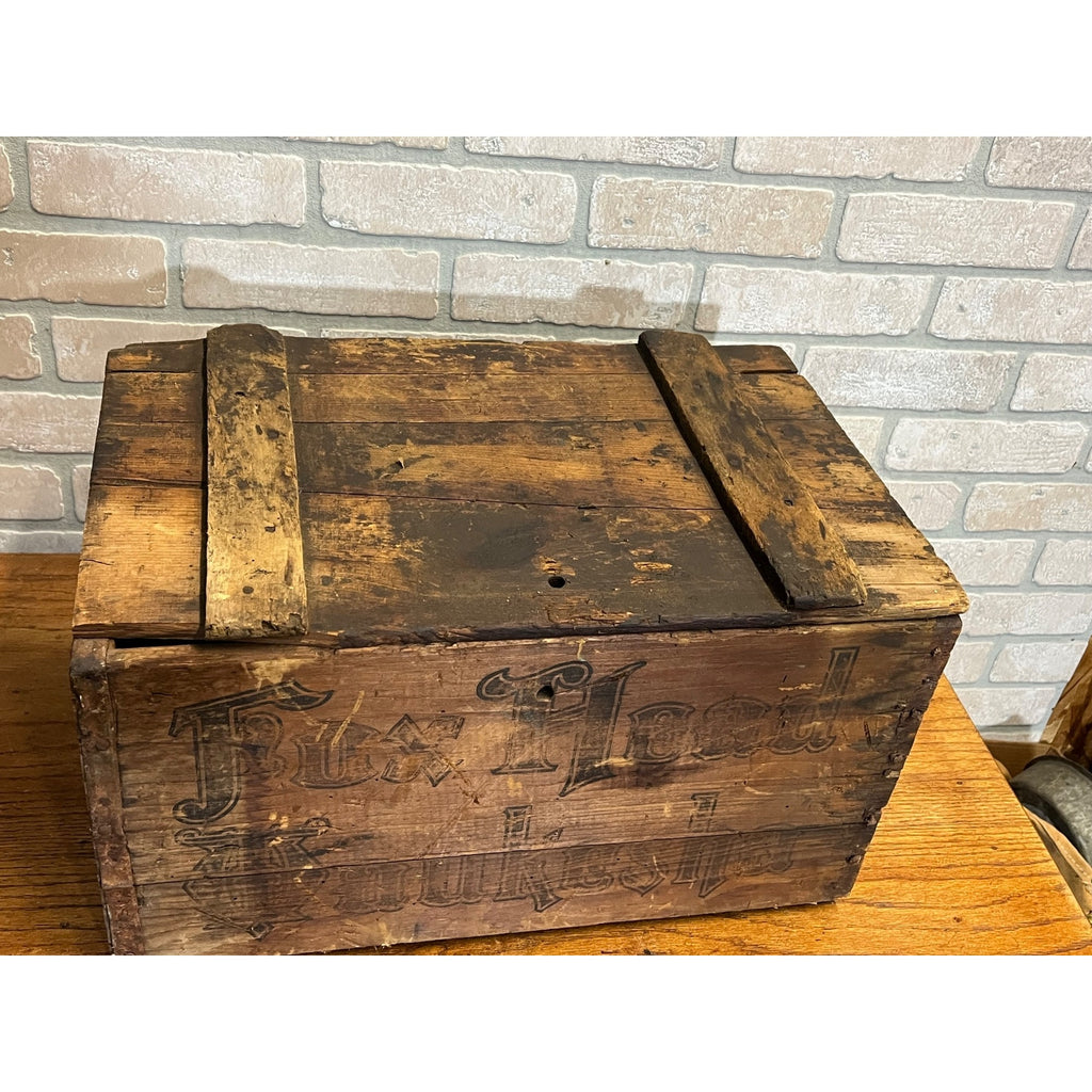 Pre Prohibition Fox Head Beer Waukesha Wisconsin Wood Bottle Crate