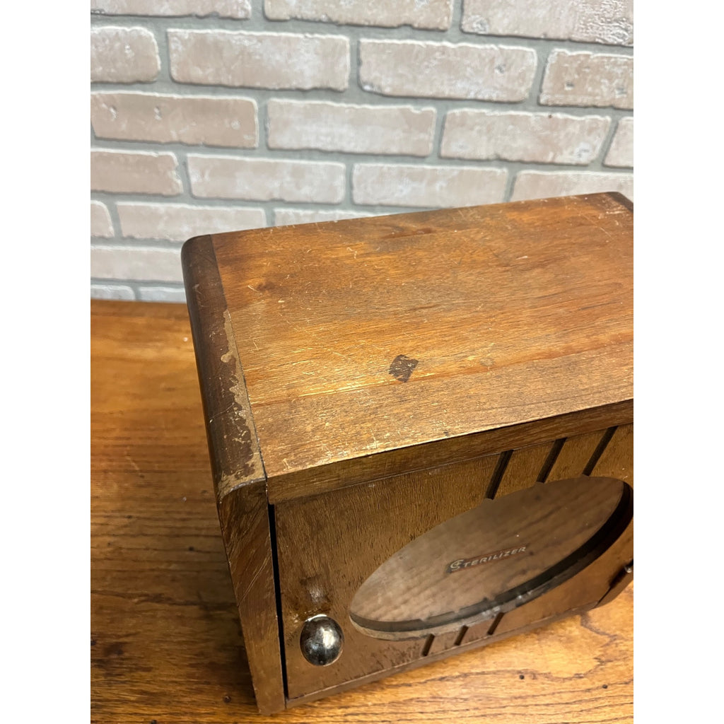 Antique Art Deco Sterilizer Medical Apothecary Barber Display Cabinet Case