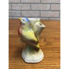 Vintage Czech Czechoslovakia Pottery Bird Double Bud Vase Red Dime Mark