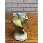 Vintage Czech Czechoslovakia Pottery Bird Double Bud Vase Red Dime Mark