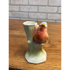 Vintage Czech Czechoslovakia Pottery Bird Double Bud Vase Red Dime Mark