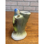 Vintage Czech Czechoslovakia Pottery Bird Double Bud Vase Red Dime Mark