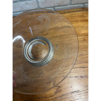 Vintage Etched Glass Sun Flower Candy Dish Pedestal Sterling Silver Base 6-3/8"