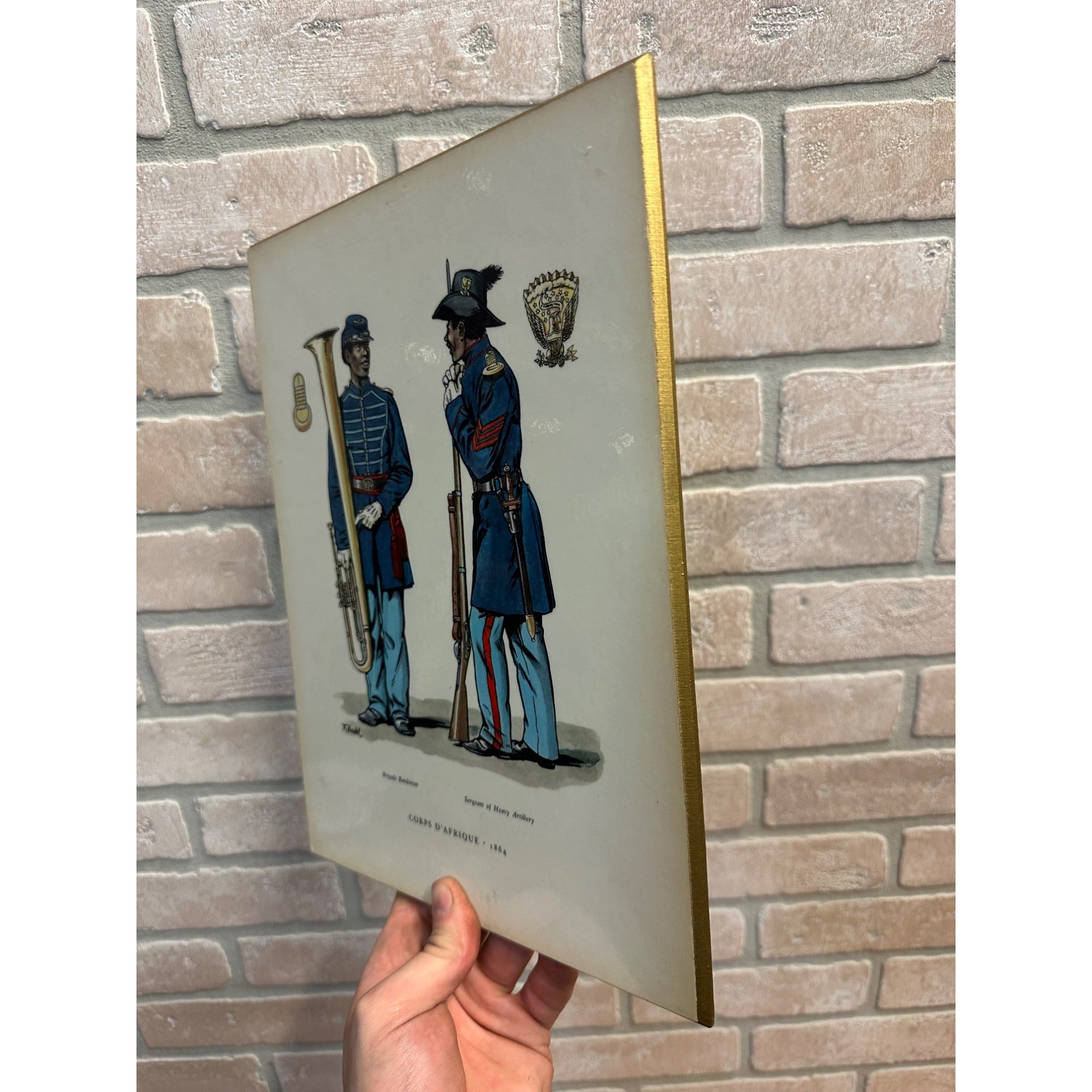 Vintage US Military Uniforms Plaque Civil War Corps D'Afrique 1864 Fritz Kredel