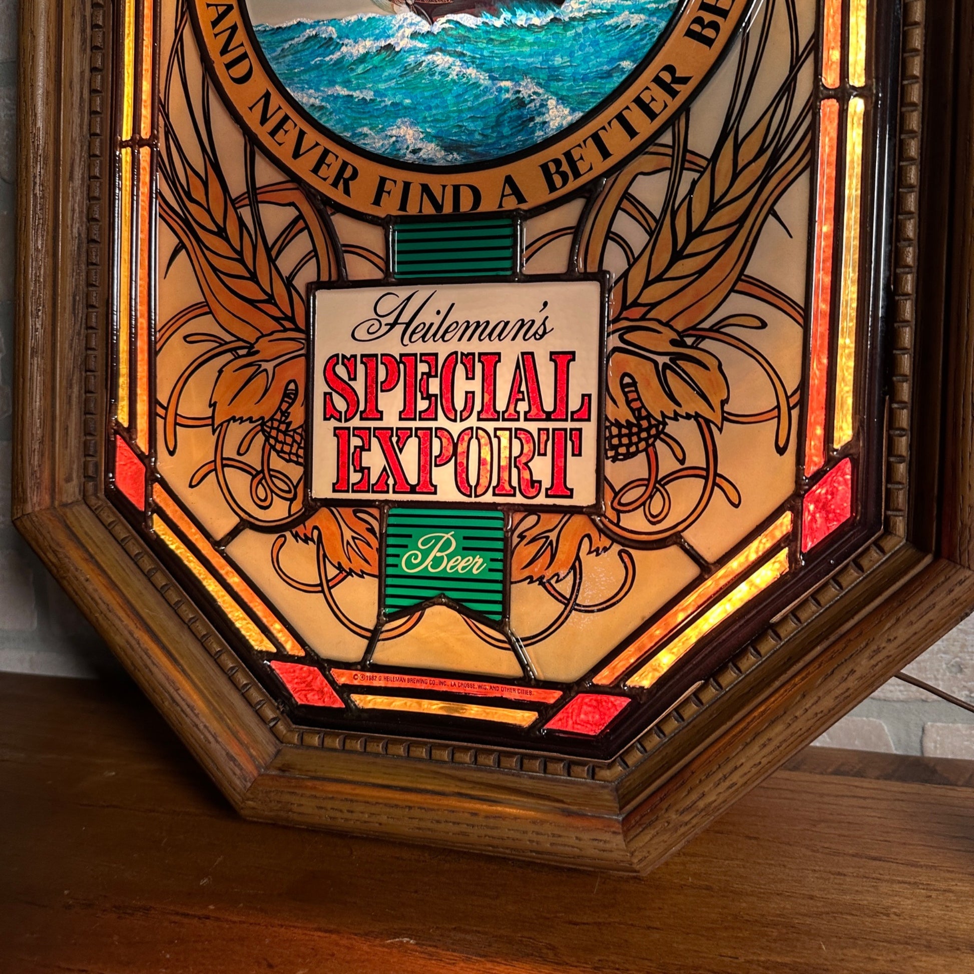 Vintage 1982 Heileman's Special Export Beer Motion Lighted Bar Advertising Sign
