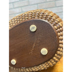 Original Farnum 1979 Nantucket Purse Basket Signed & Dated Nautical Port Scene