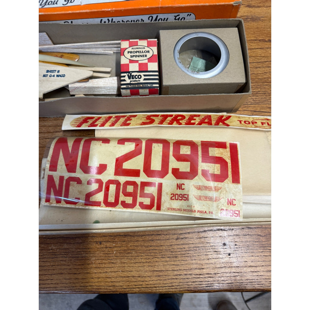 Vintage Sterling Models Waco Airplane SRE Kit C-4 Kit (Incomplete) As-Found