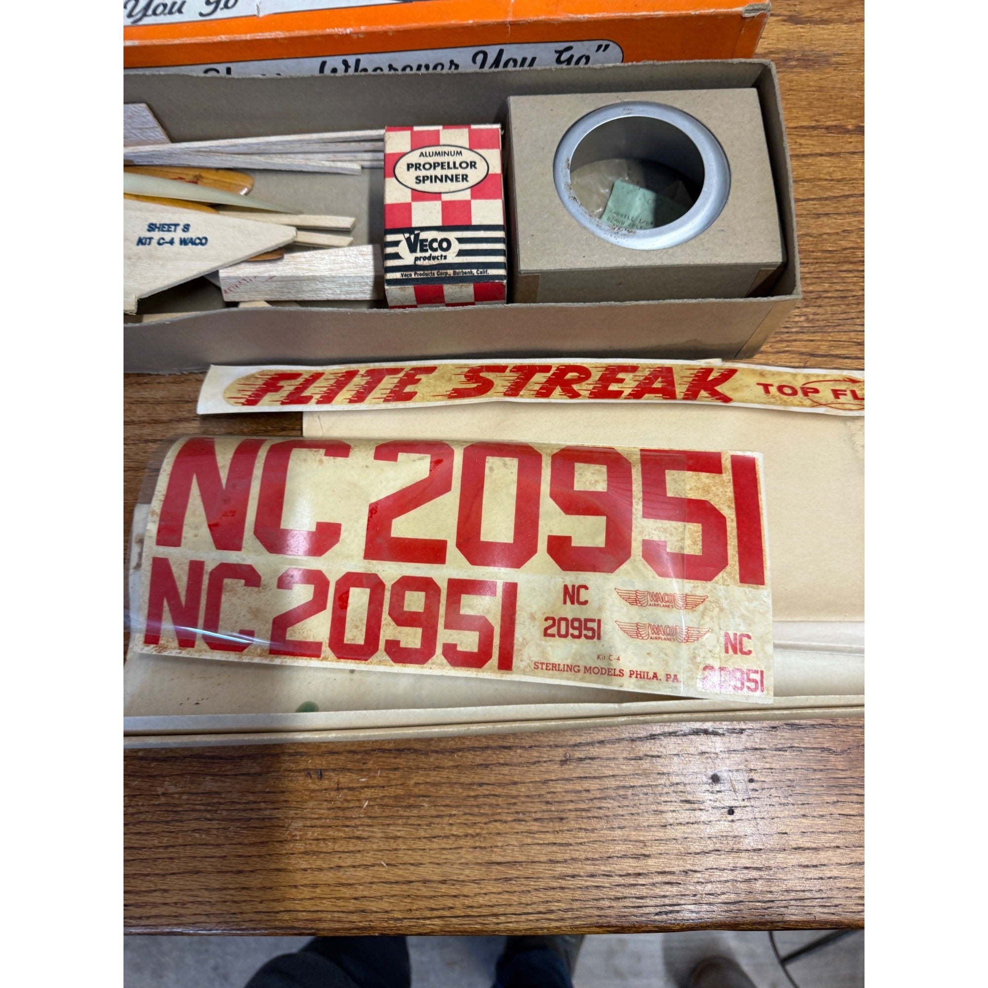Vintage Sterling Models Waco Airplane SRE Kit C-4 Kit (Incomplete) As-Found