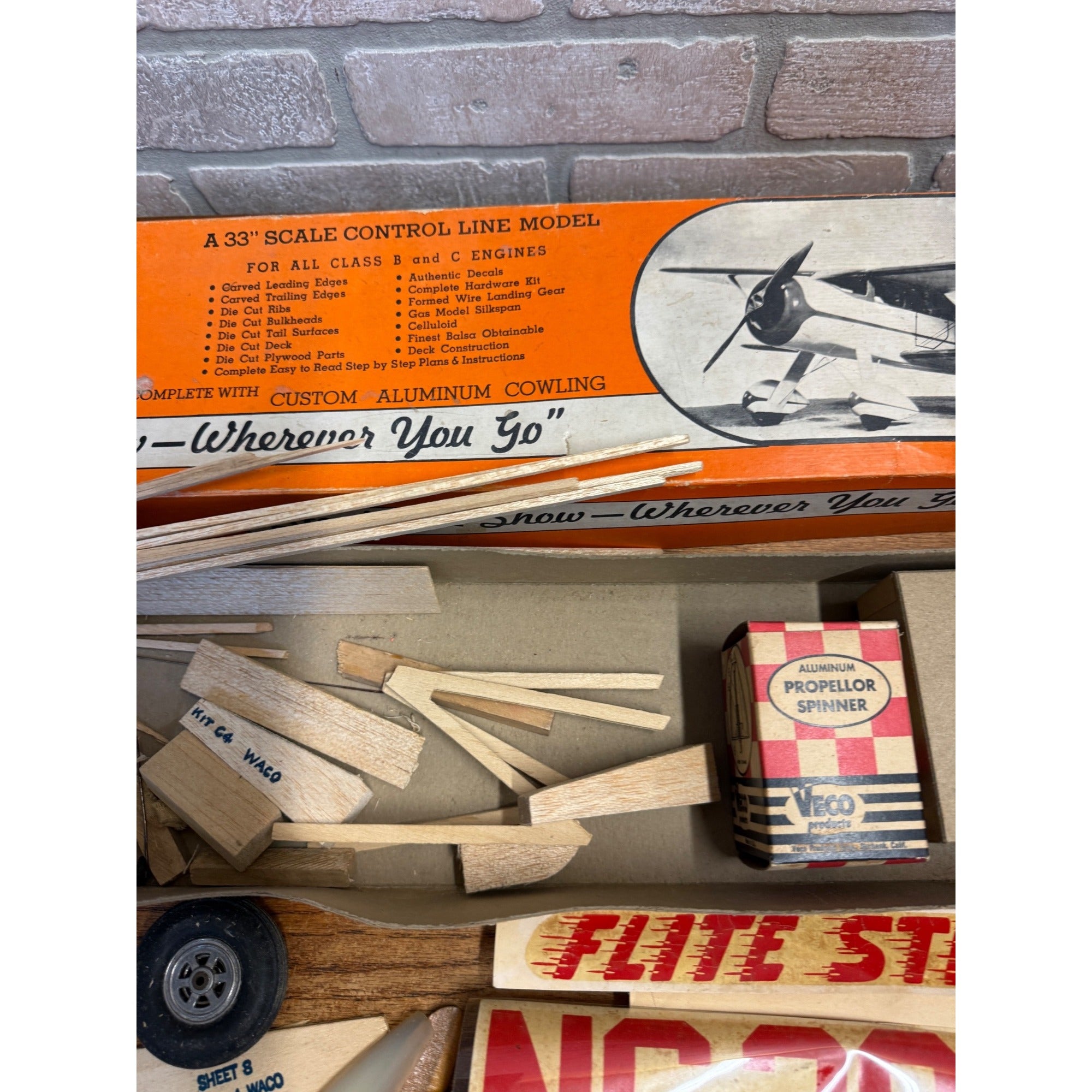 Vintage Sterling Models Waco Airplane SRE Kit C-4 Kit (Incomplete) As-Found