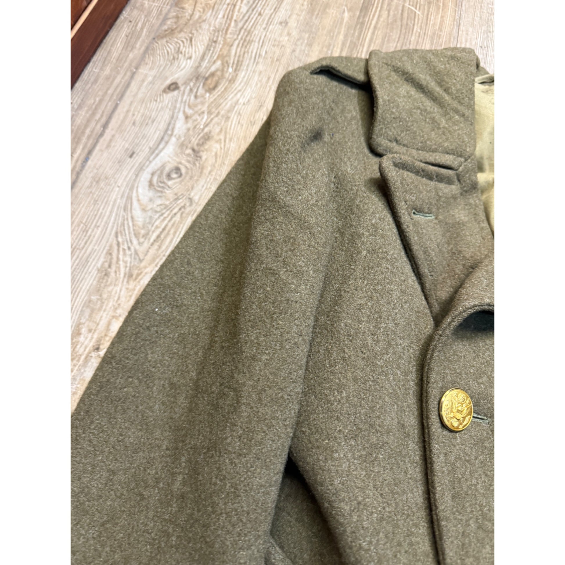 Vintage WW2 era US Army Wool Overcoat Trench Coat Military Korean War