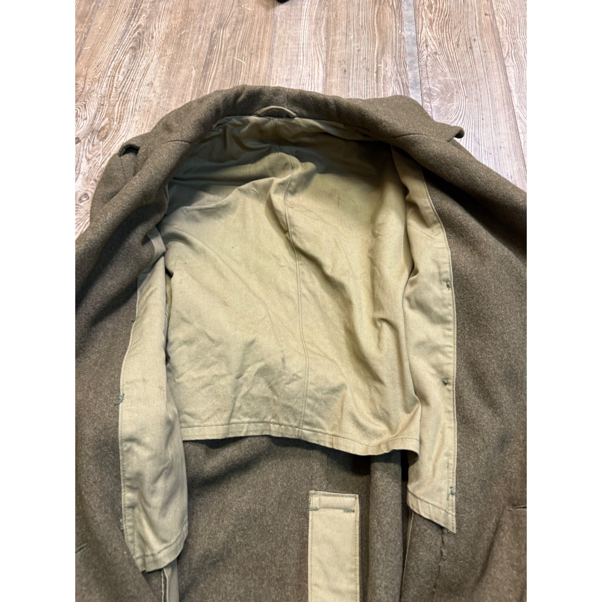 Vintage WW2 era US Army Wool Overcoat Trench Coat Military Korean War