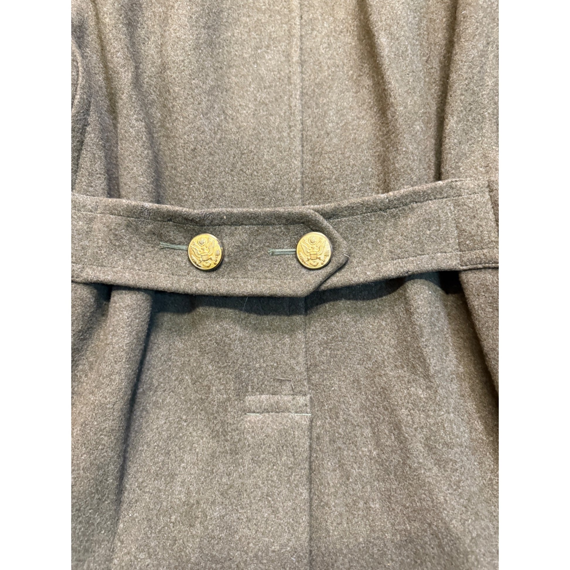 Vintage WW2 era US Army Wool Overcoat Trench Coat Military Korean War