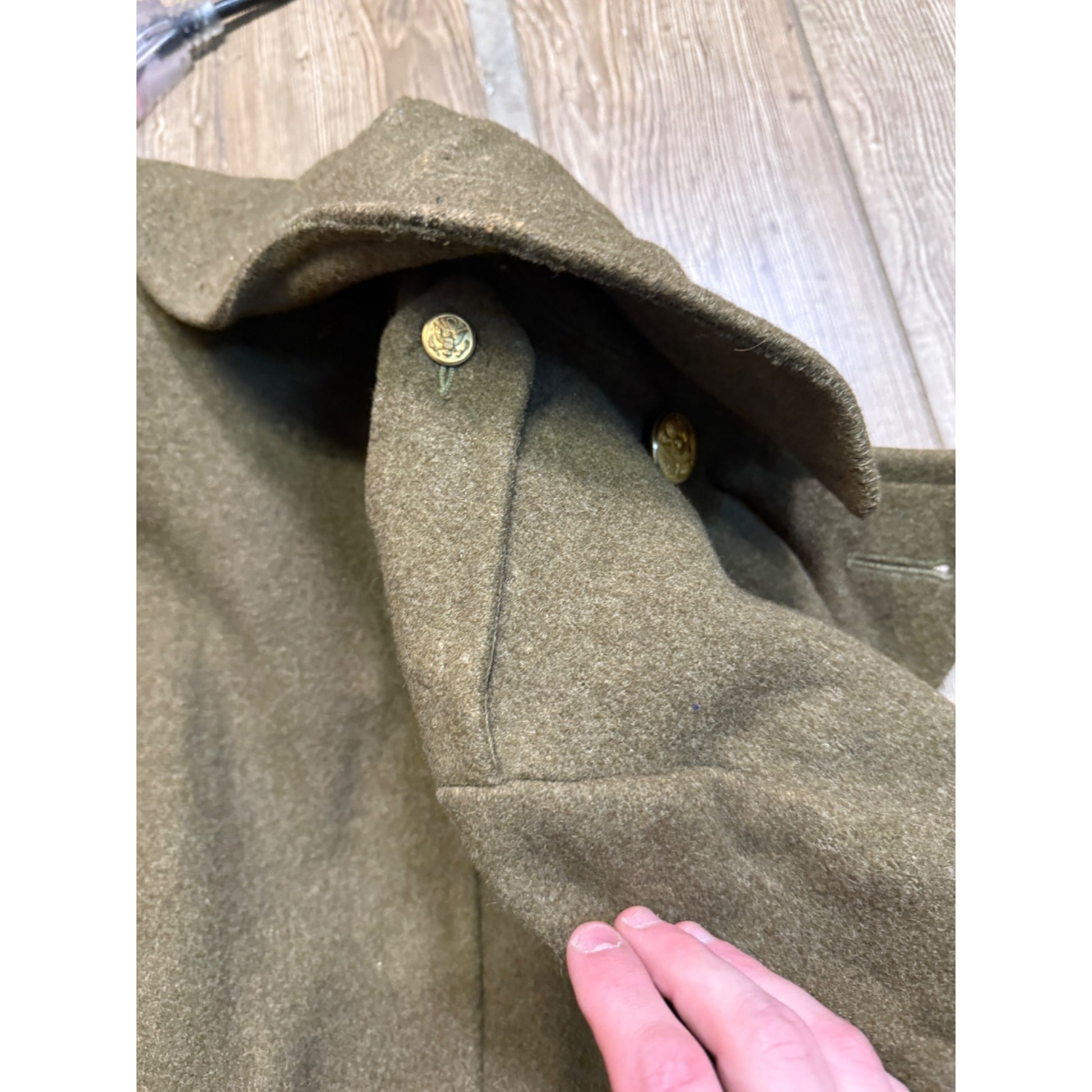 Vintage WW2 era US Army Wool Overcoat Trench Coat Military Korean War