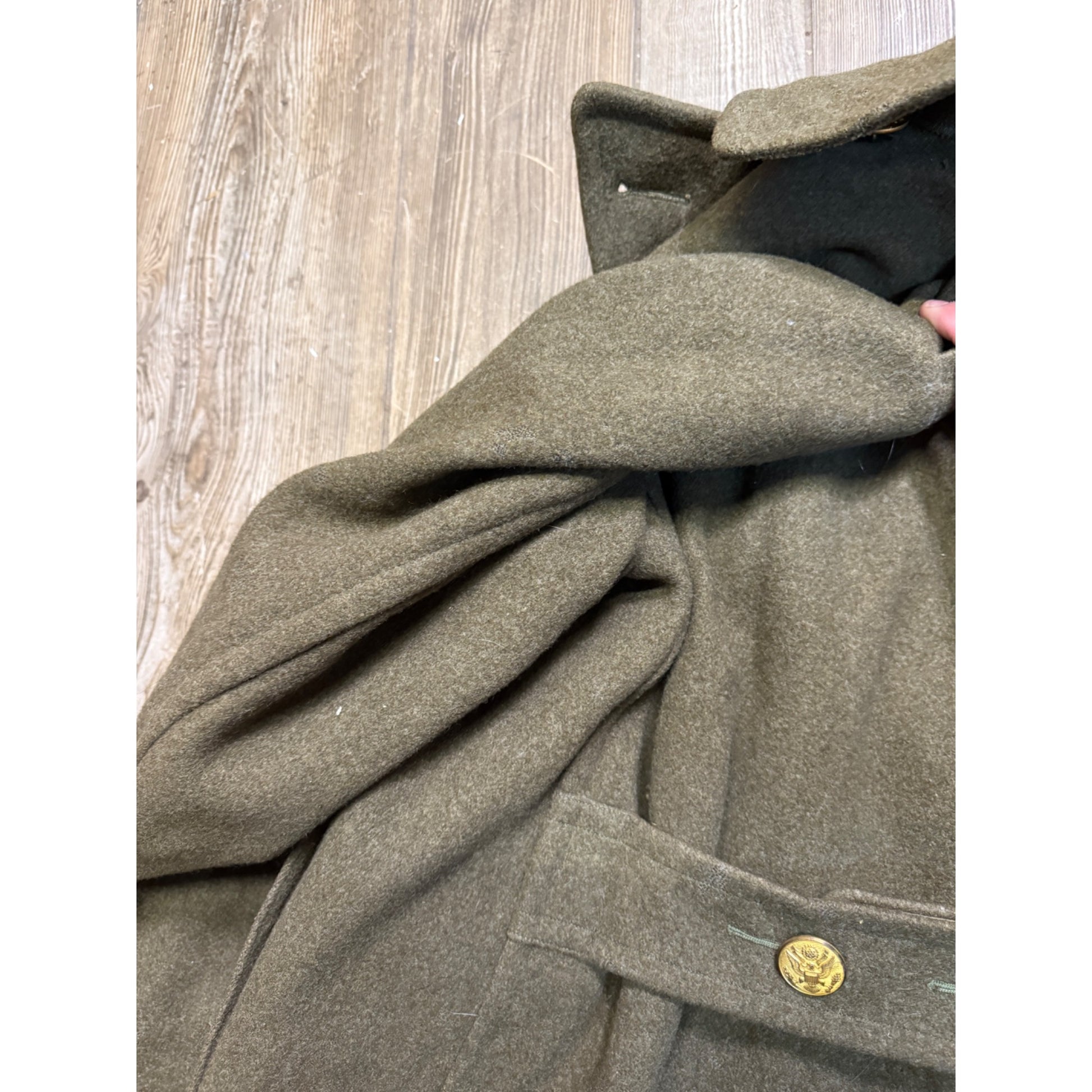 Vintage WW2 era US Army Wool Overcoat Trench Coat Military Korean War