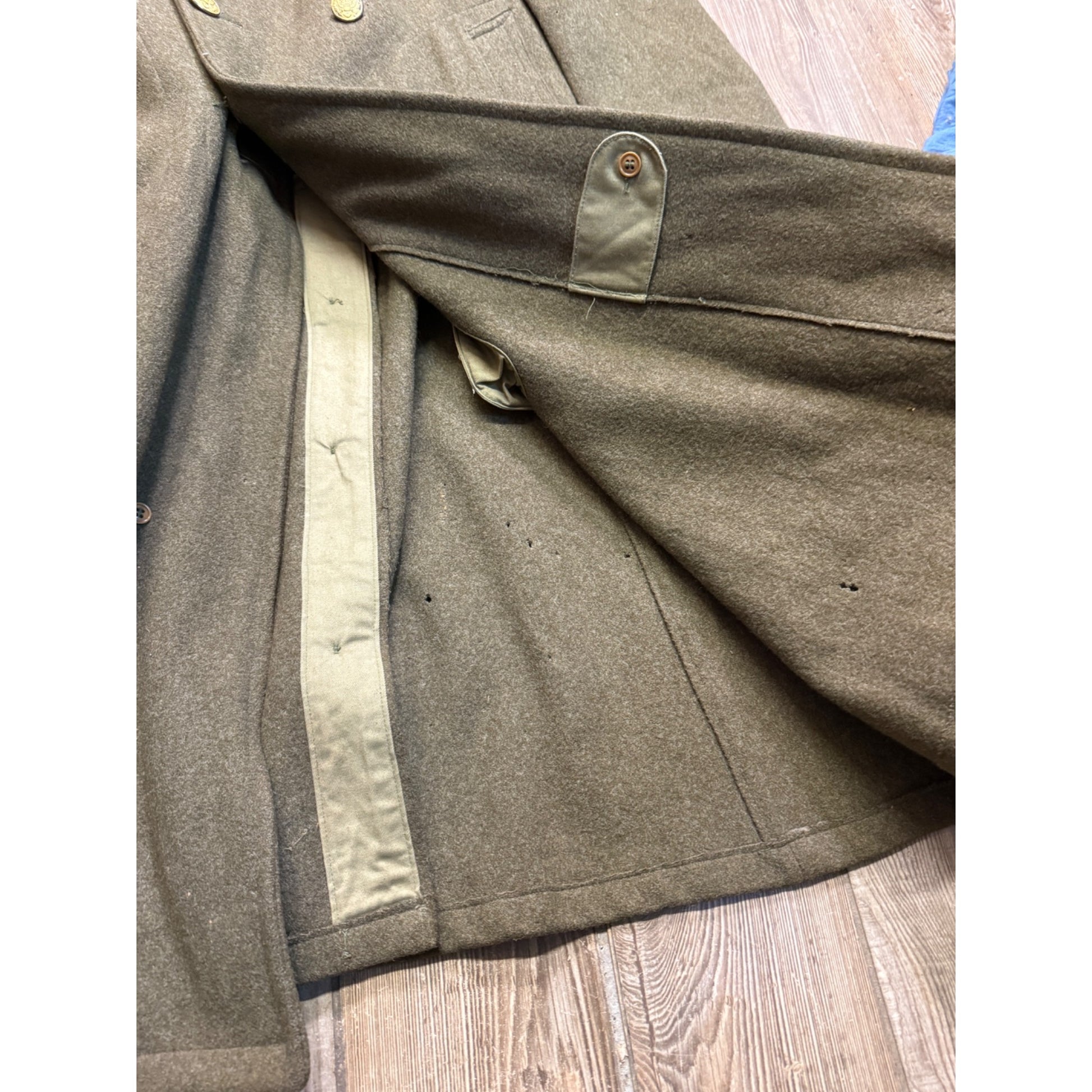Vintage WW2 era US Army Wool Overcoat Trench Coat Military Korean War