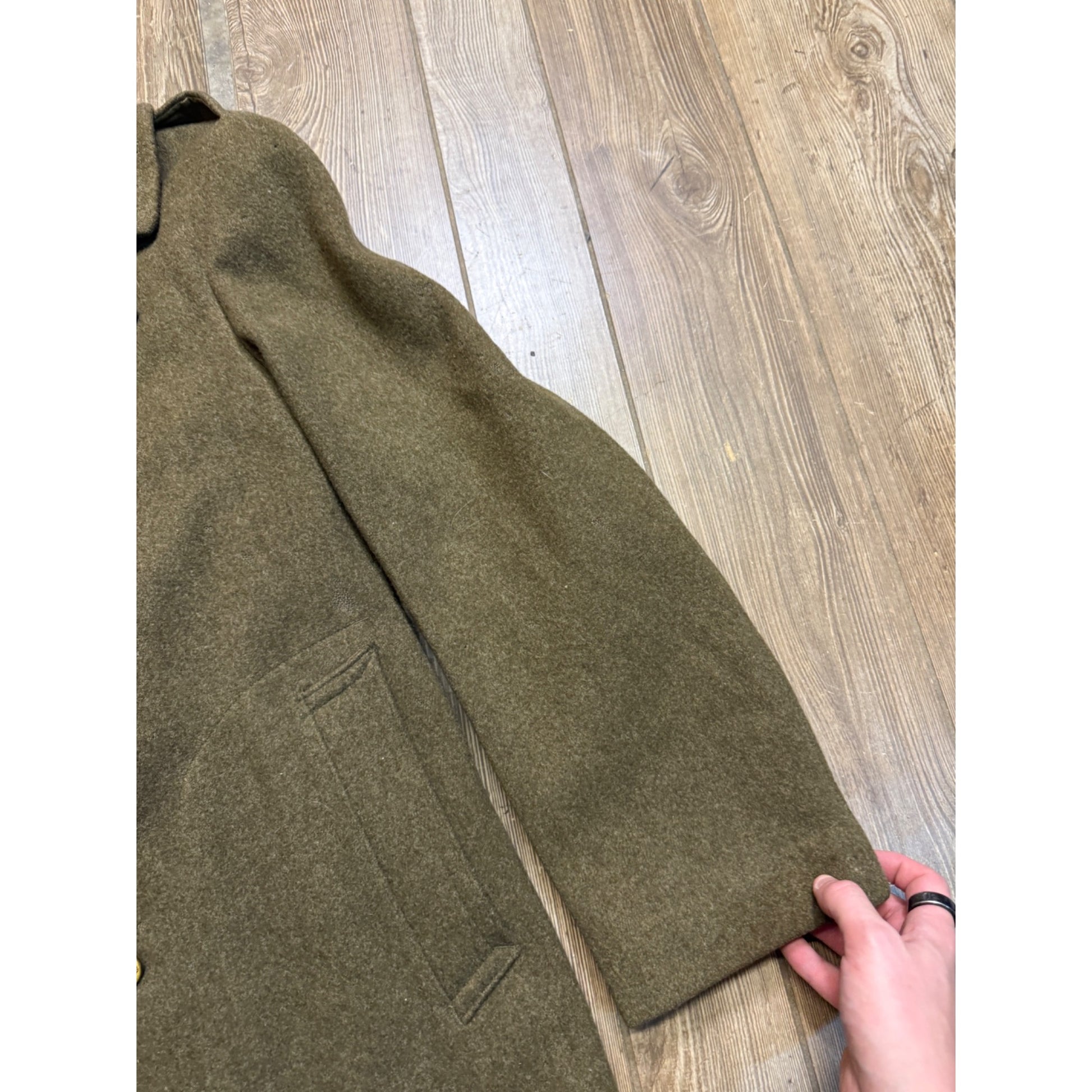 Vintage WW2 era US Army Wool Overcoat Trench Coat Military Korean War