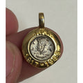 Vintage Miniature John F. Kennedy JFK 1917-1963 Memorial Coin Pendant Charm 2cm