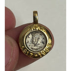 Vintage Miniature John F. Kennedy JFK 1917-1963 Memorial Coin Pendant Charm 2cm