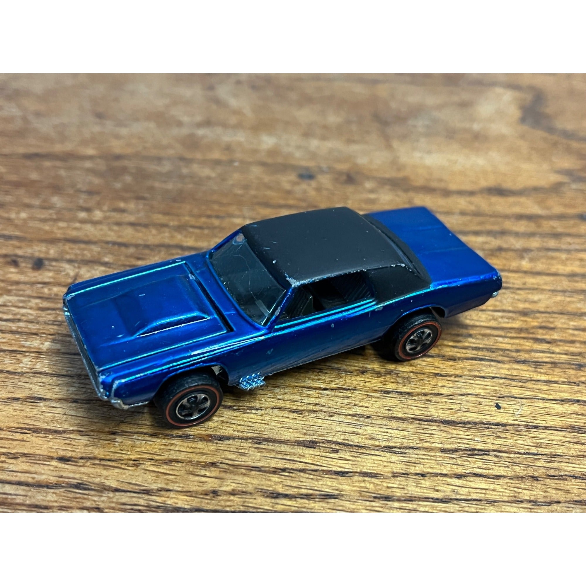 Vintage 1967 Hot Wheels Redline Custom T-Bird Blue w/ Black Roof  - CLEAN