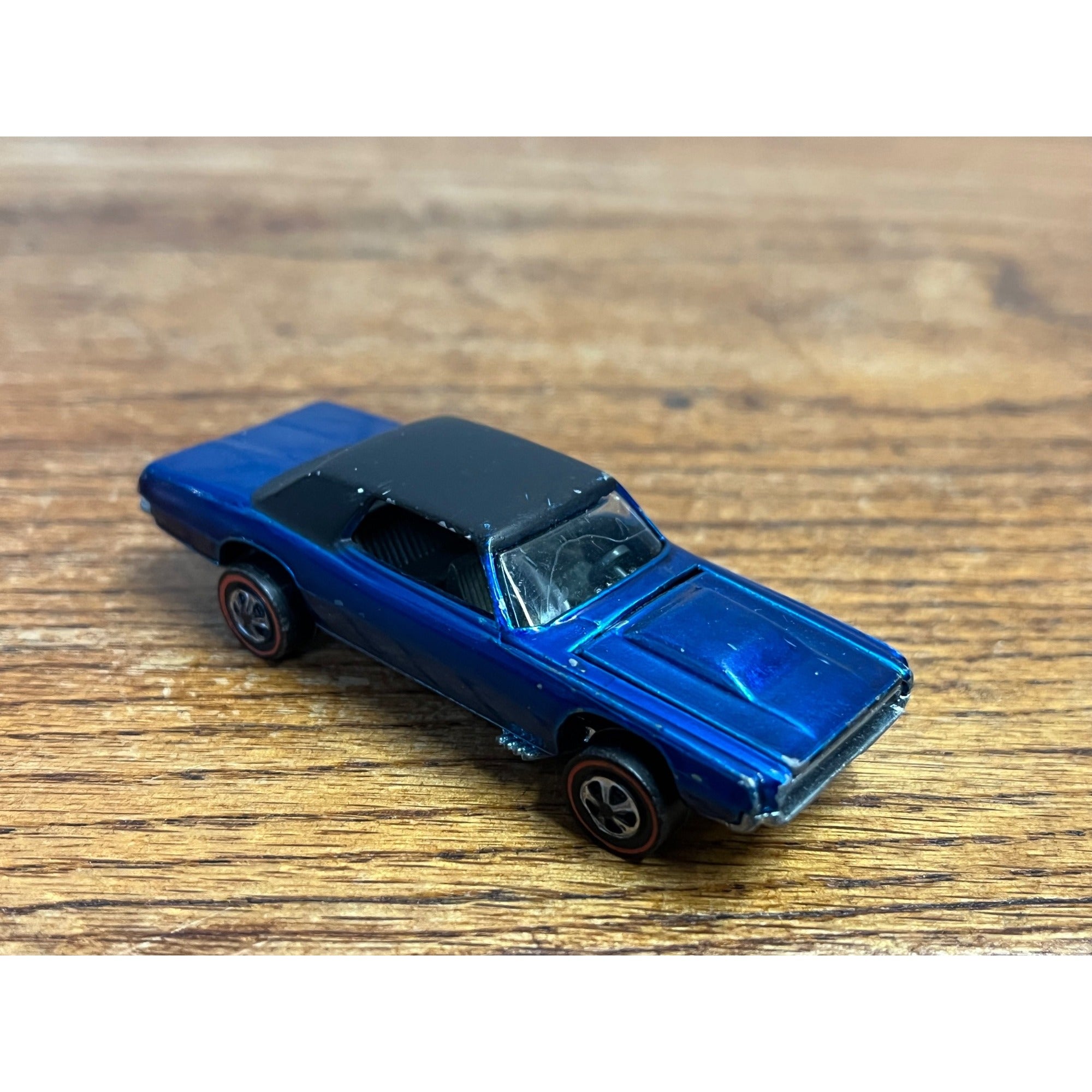 Vintage 1967 Hot Wheels Redline Custom T-Bird Blue w/ Black Roof  - CLEAN
