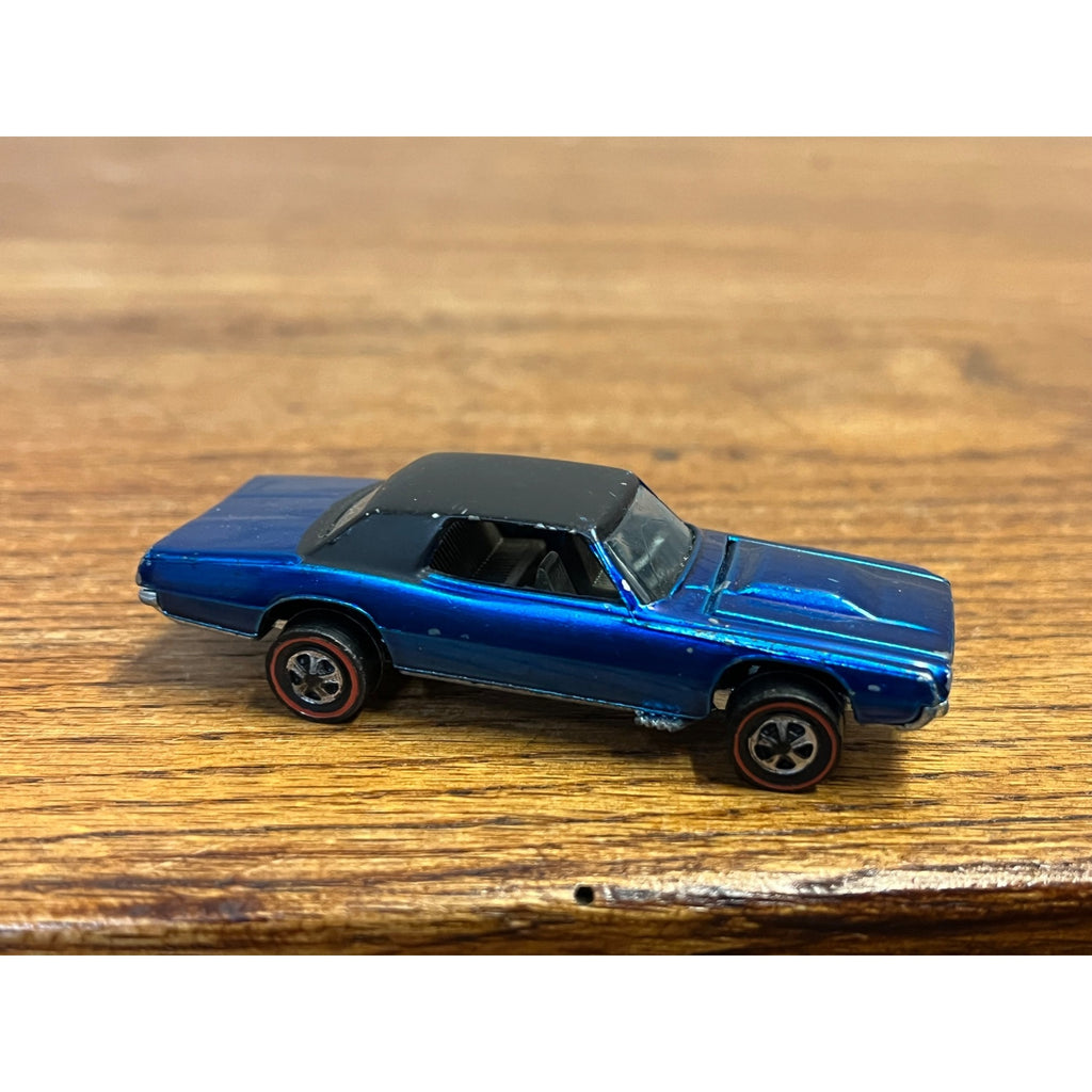 Vintage 1967 Hot Wheels Redline Custom T-Bird Blue w/ Black Roof  - CLEAN
