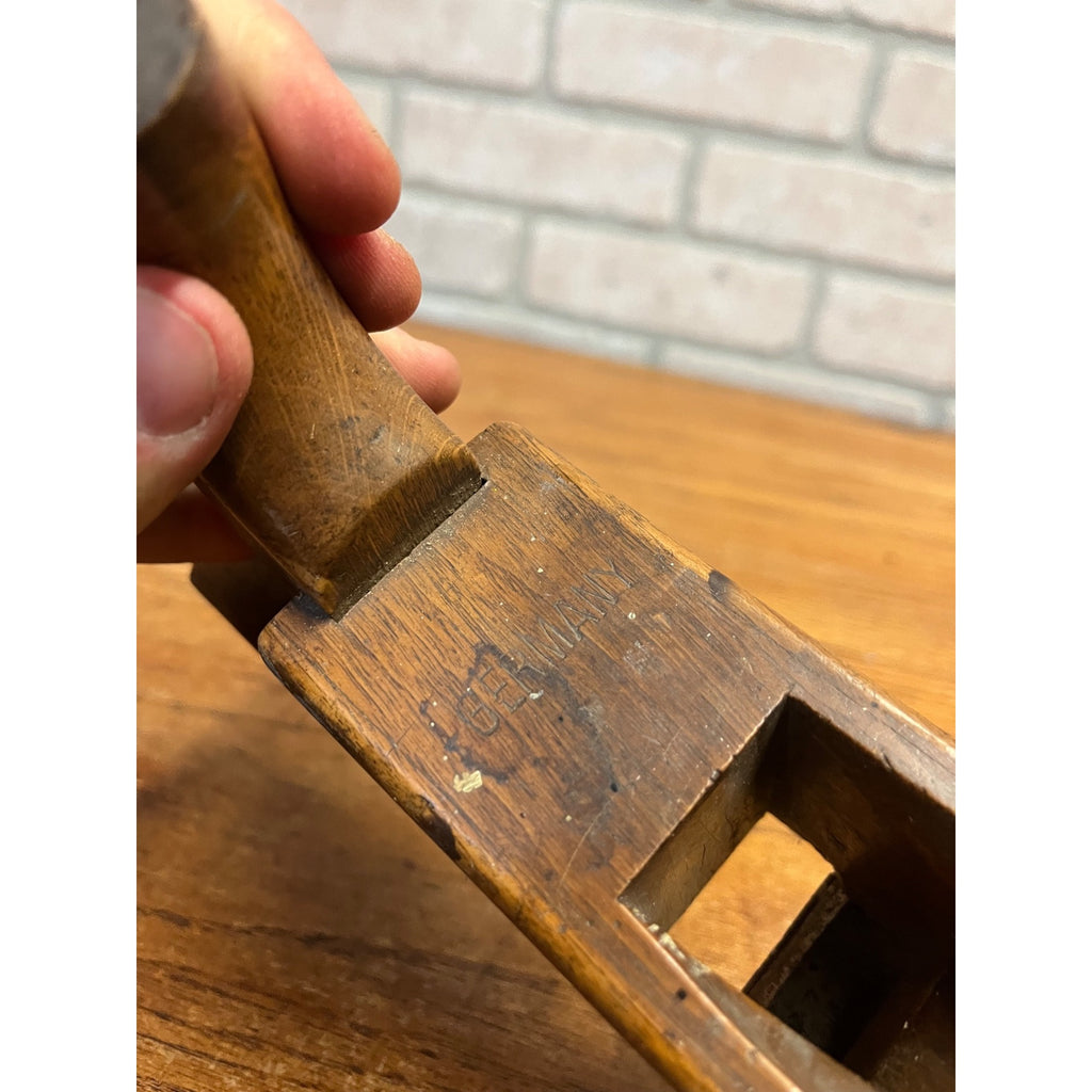 Antique Primitive German Peugeot Freres Woodworking Plane 1-1/4" Tool Horned