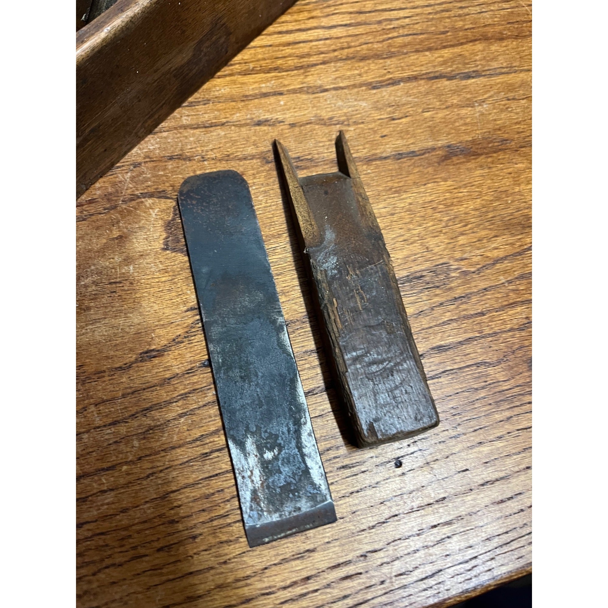 Antique Primitive German Peugeot Freres Woodworking Plane 1-1/4" Tool Horned
