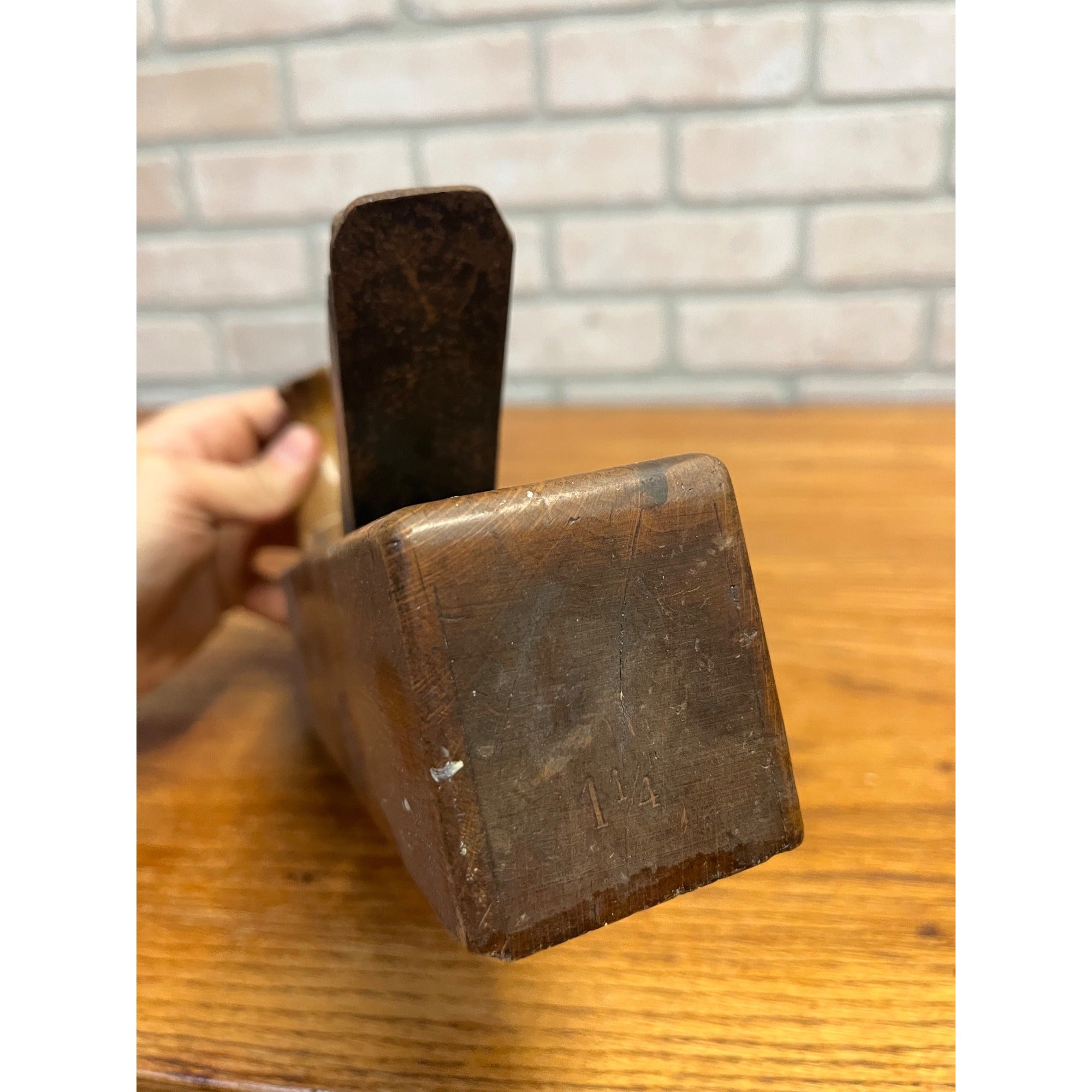 Antique Primitive German Peugeot Freres Woodworking Plane 1-1/4" Tool Horned