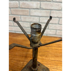Antique Art Nouveau Table Desk Lamp Cast Iron Red and Blue 1930s Arts & Crafts
