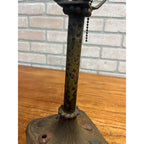Antique Art Nouveau Table Desk Lamp Cast Iron Red and Blue 1930s Arts & Crafts