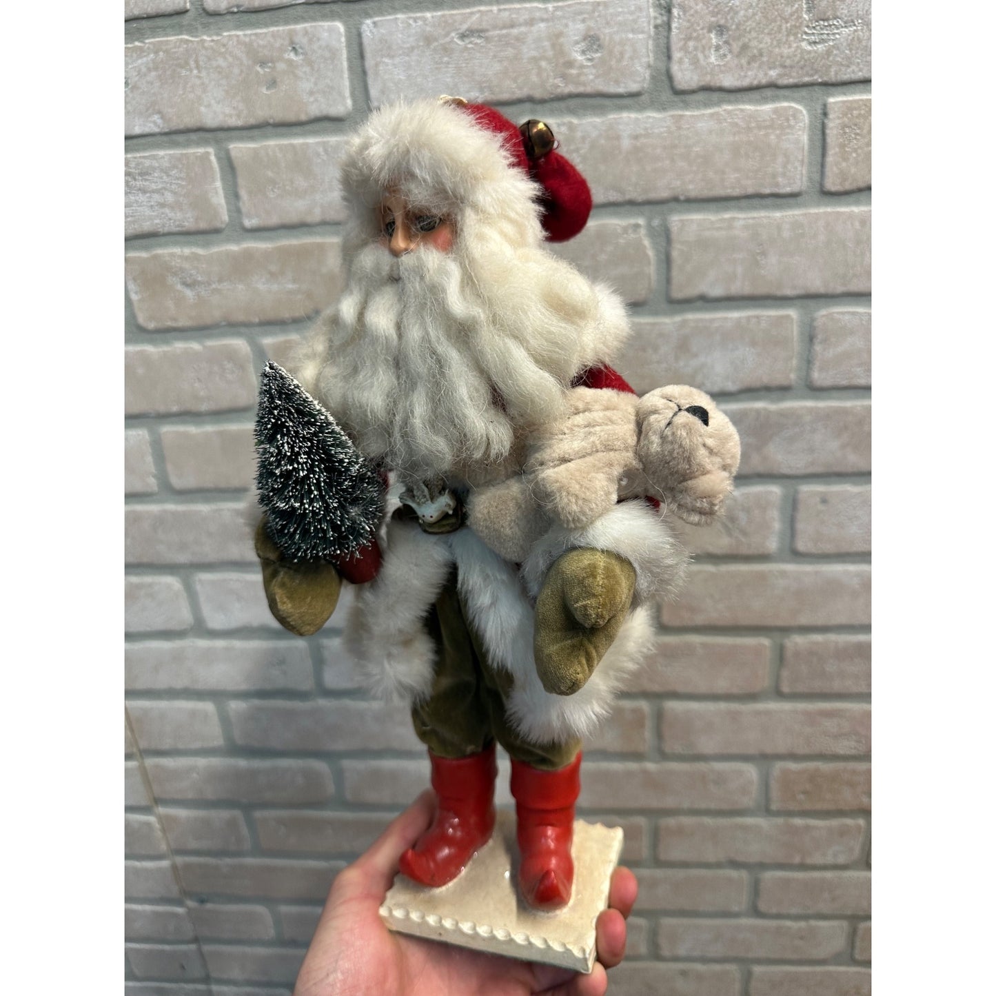 2002 ESC Trading Paul Gordon "Santa with Teddy Bear" Resin Christmas Figurine