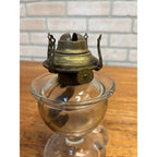 Antique Lomax Glass Oil Finger Lamp With Brass Banner Burner Pat Sep 20 1870