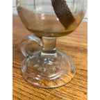 Antique Lomax Glass Oil Finger Lamp With Brass Banner Burner Pat Sep 20 1870