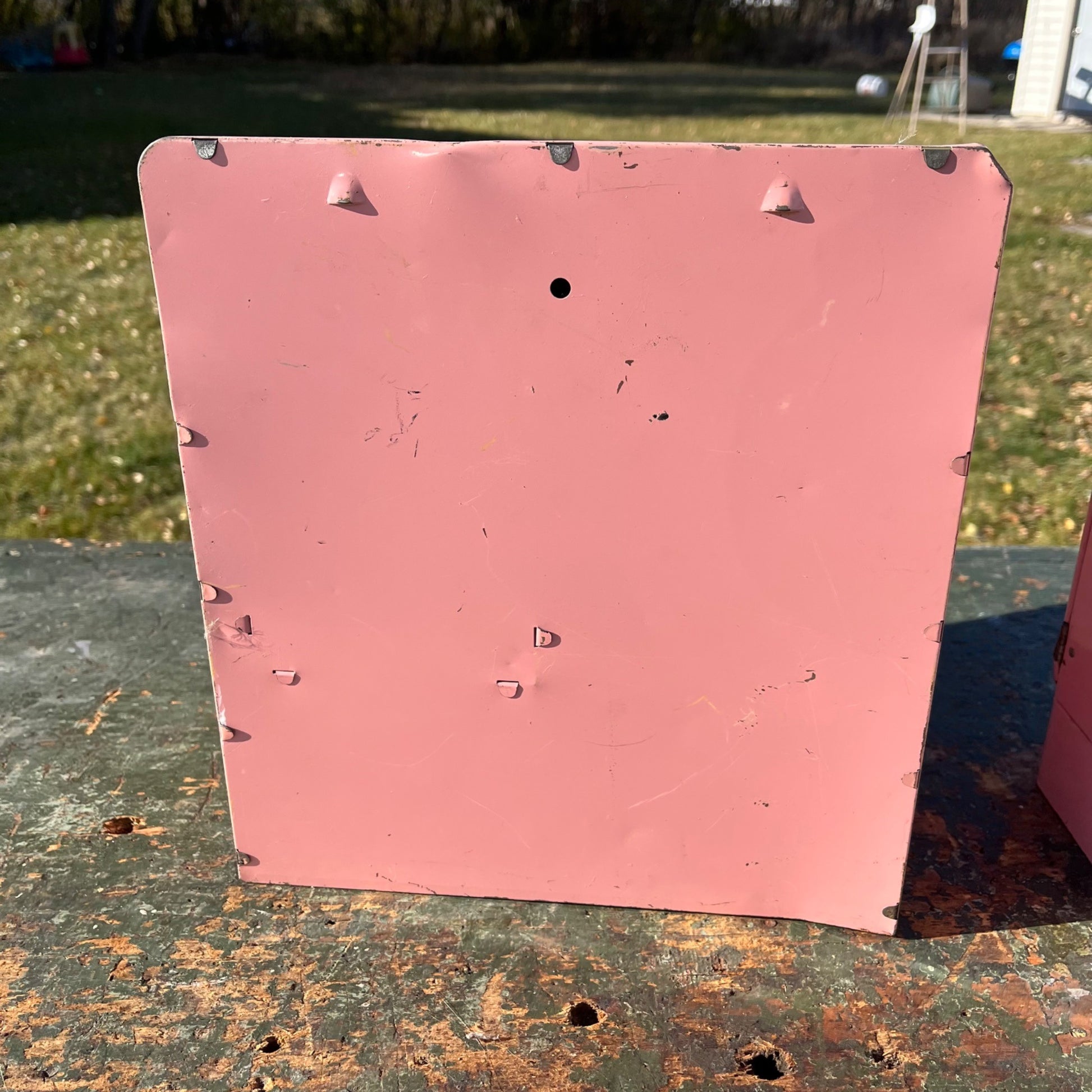 Vintage 50’s Wolverine Toy Kitchen Fridge Appliance Pink Tin Metal Play Set Oven