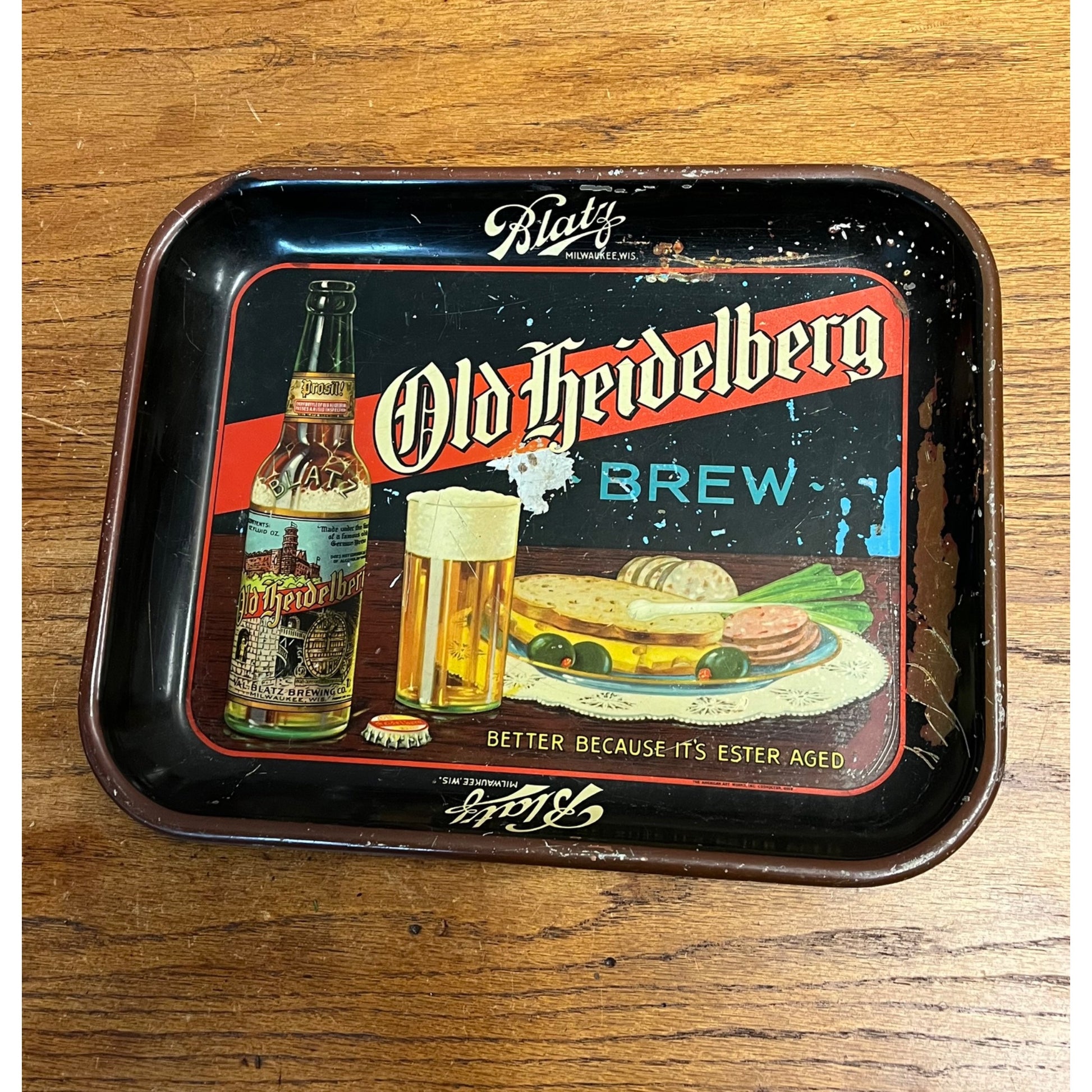 Vintage 1930s Blatz Old Heidelberg Beer Tray Milwaukee Wisconsin