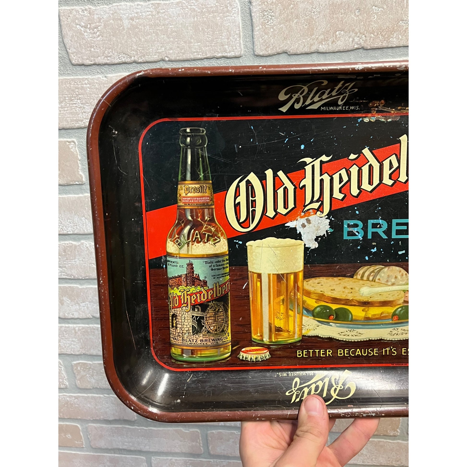 Vintage 1930s Blatz Old Heidelberg Beer Tray Milwaukee Wisconsin