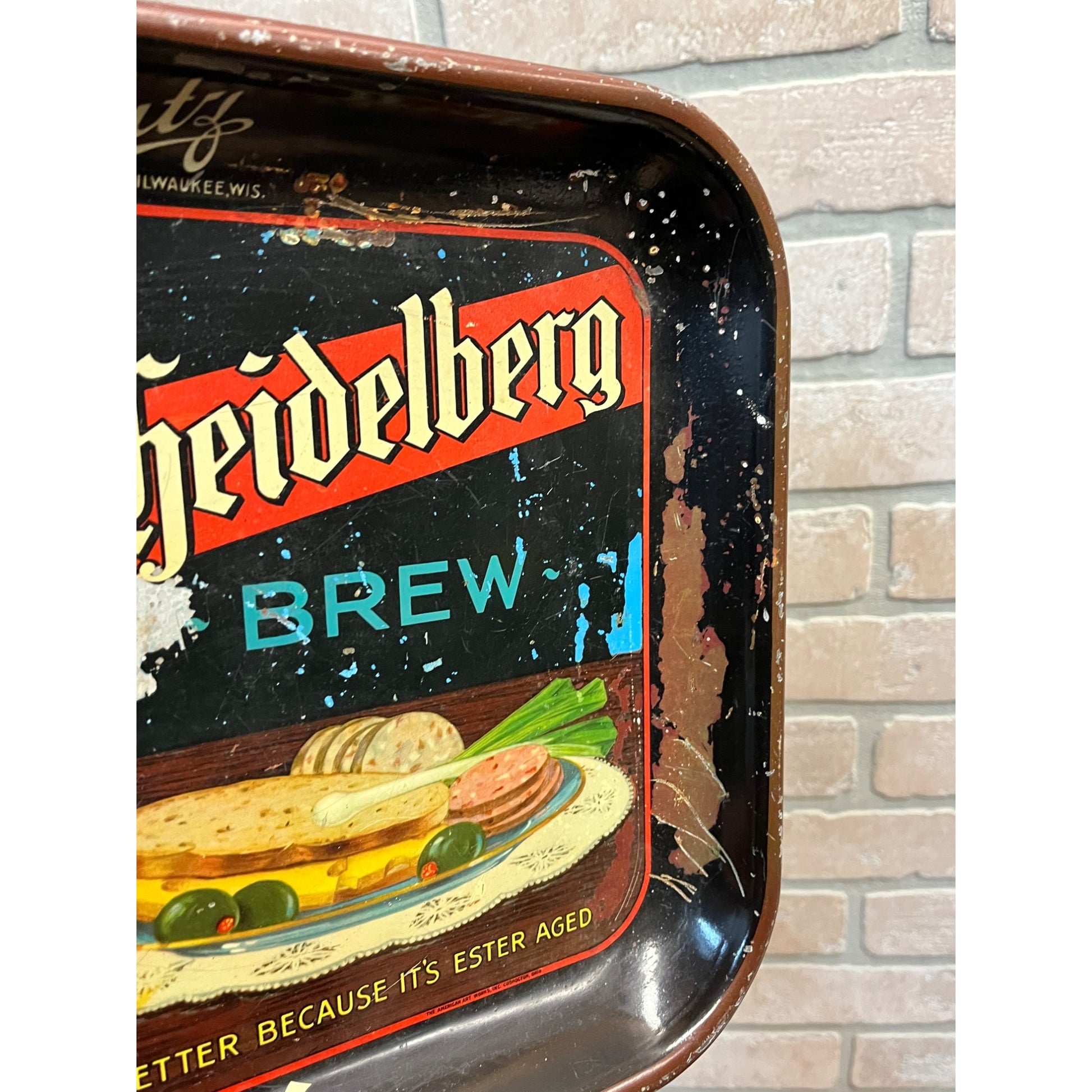 Vintage 1930s Blatz Old Heidelberg Beer Tray Milwaukee Wisconsin